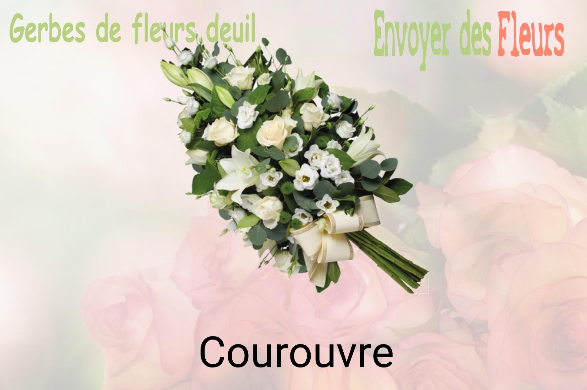Gerbe de fleurs de deuil livrée à Courouvre